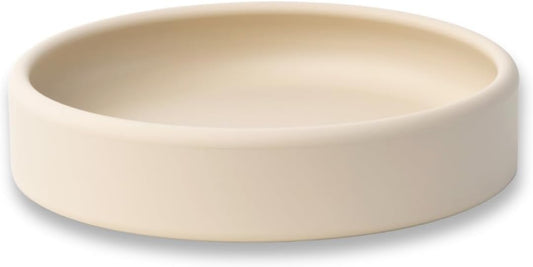 Solid Plate, Weighted Baby Toddler Plate, Silicone Plates for Baby, No-Division Kid Plates, Microwave & Dishwasher Safe Silicone Plate for Toddlers, No BPA, Oat Cream