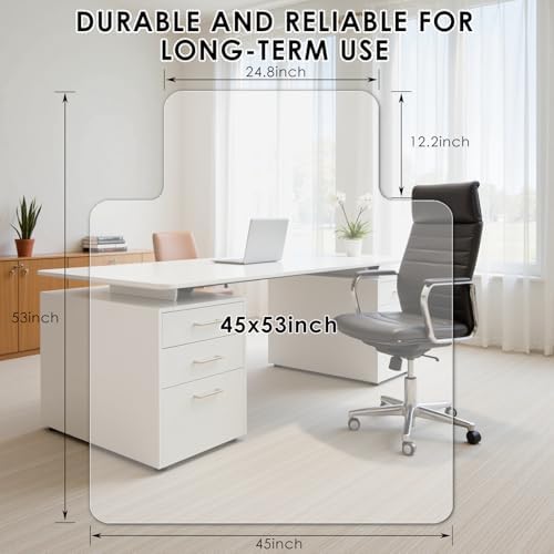 Kuyal 2 Pack 1/5" Thick Office Chair Mat, Heavy Duty Computer Chair Mat - Image 3