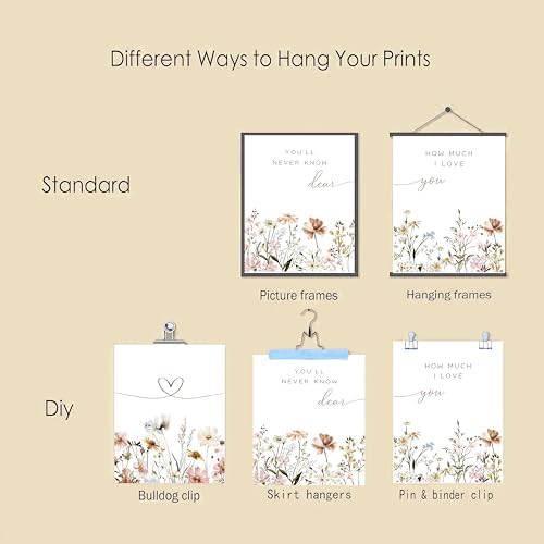 JBZDD 3Pcs Wildflower Nursery Wall Art Boho Botanical Flower Sentences Posters - Image 6