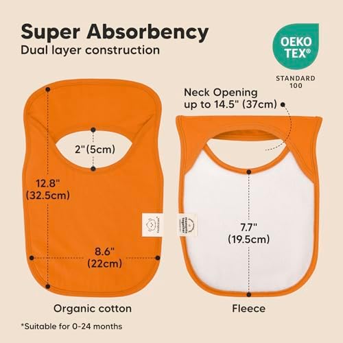 KeaBabies 8-Pack Bibs for Baby Girls, Pullover Baby Bibs - Image 3