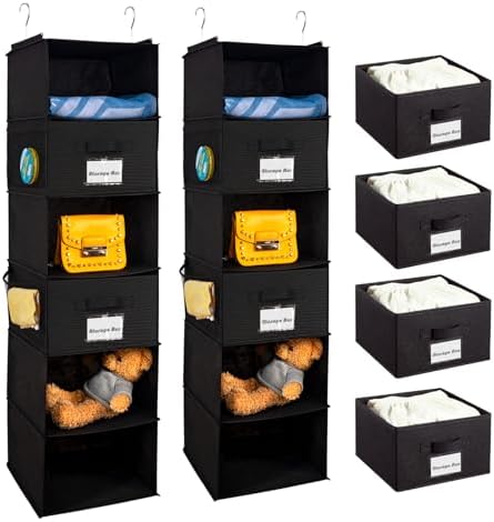BrilliantJo 2 Pack 6 Shelves Hanging Closet Organizer by BrilliantJo
