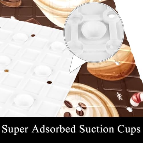Bathtub Mat Non Slip 26.8x15.1In, Xmas Coffee Candy Bath Mat - Image 3