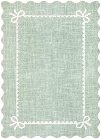 GarveeHome Scalloped Bow Rug 8x10 Washable Rugs - Image 4