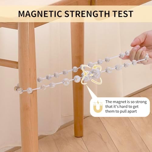 KLOGTSIND Magnetic Curtain Tiebacks, 6 Pack Wood Bead Curtain Holdbacks - Image 6