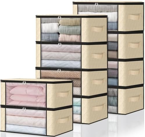 HomeHacks 10-Pack Clothes Organizer Storage Bags, 35L Storage Bins by HomeHacks