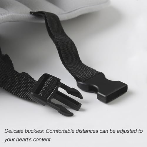 Car Seat Head Support Strap Adjustable Mesh Relief Band Gray White - Image 4