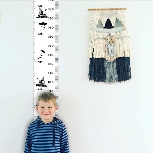 Kids Growth Chart, Wood Frame Fabric Canvas Height Measurement Ruler from Baby - Image 6