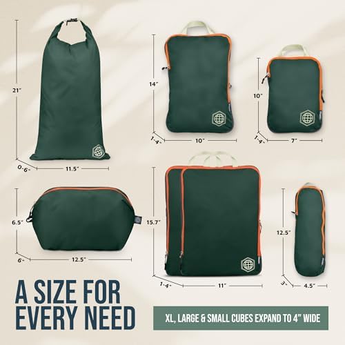 TRIPPED Travel Gear Large Compression Packing Cubes 7-Piece Set - Image 4