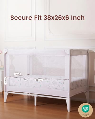 Pack and Play Sheets Fitted, Mini Crib Sheets 38x26 Inch - Image 2