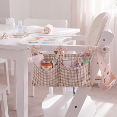 Gingham Crib Hanging Organizer Gingham Diaper Bag Organizer Playpen Organizers - Image 4