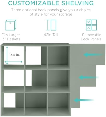 Best Choice Products Kids Bookcase 9-Cube Storage Organizer, 13.5in Shelf - Image 3