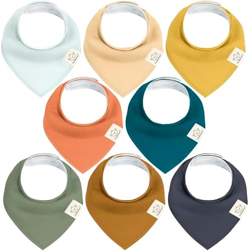 KeaBabies 8pk Organic Baby Bandana Bibs by KeaBabies