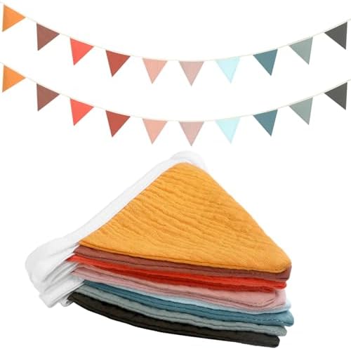 Oudain 2 Pcs Pennant Banner Flags Nursery Garland Triangle, Mixed Color by Oudain