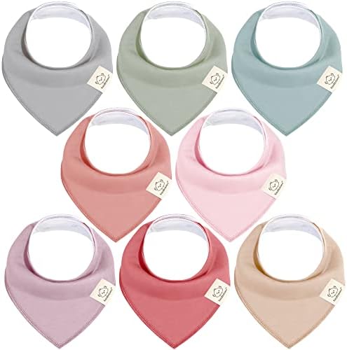 8pk Organic Baby Bandana Bibs for Drooling and Teething by KeaBabies