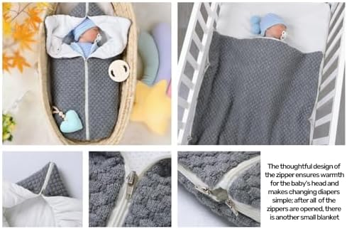 Baby Infant Swaddle Blanket Knit Sleeping Bag Receiving Blankets Stroller Wrap - Image 4
