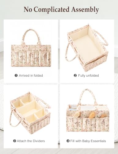 Quilted Diaper Caddy Organizer - Image 5