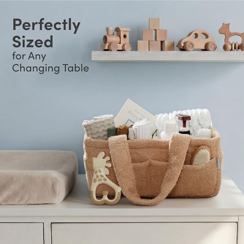 PUTSKA Baby Diaper Caddy Organizer, Nursery Fleece Basket - Image 6