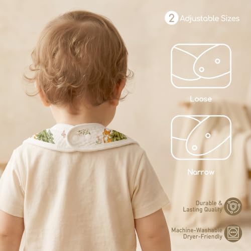 6-Pack Muslin Baby Bibs for Drooling & Teething, Absorbent Bib - Image 4