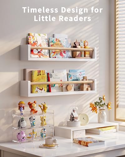 Seocry Nursery Book Shelves, 4 Pack, Wall Book Shelves - Image 4