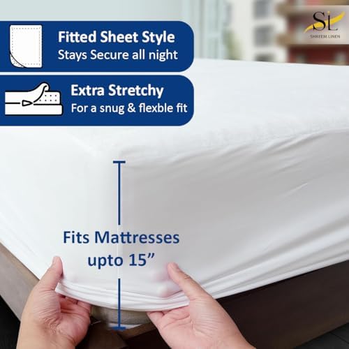 100% Waterproof Short Queen Mattress Protector Terry Cotton - Image 2