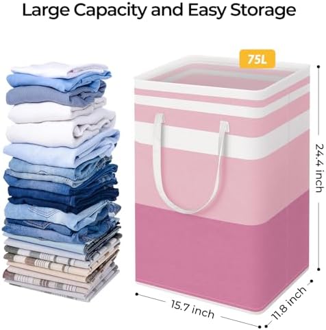 HomeHacks 2 Pack Large Laundry Baskets, Laundry Hampers Bags - Image 4