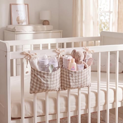 Gingham Crib Hanging Organizer Gingham Diaper Bag Organizer Playpen Organizers - Image 6