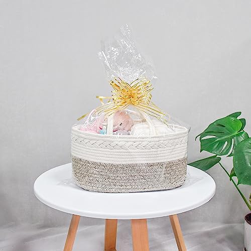 ABenkle Diaper Caddy Organizer, Boho Rustic Cotton Rope Nursery Baby Basket - Image 5