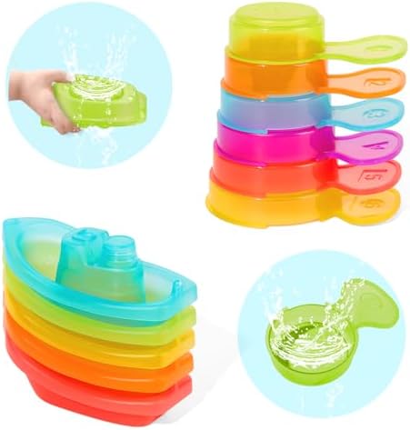 AMCHSURI 11 Pack Mold Free Bath Toys, Open Seamless Quick Dry Design, Stackable by AMCHSURI