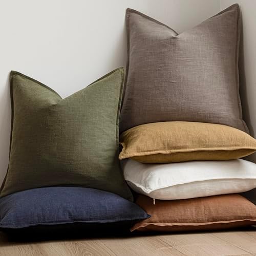 Foindtower Decorative Linen Lumbar Throw Pillow Covers 12x20 Inch Brown Tan - Image 6