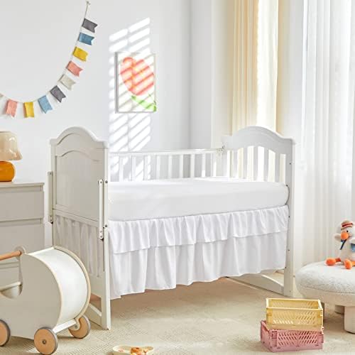 Tufted Ruffle Crib Bedding Set 3 Pieces Baby Boho Quilted Comforter - Image 5