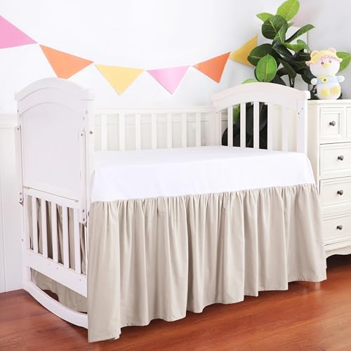 Crib Skirt Dust Ruffle, 100% Egyptian Cotton 400 Thread Count Soft Breathable - Image 7