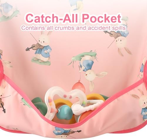Accmor 5 Pack Long Sleeve Bibs, Baby Smock Waterproof Sleeved Bib Smock - Image 4