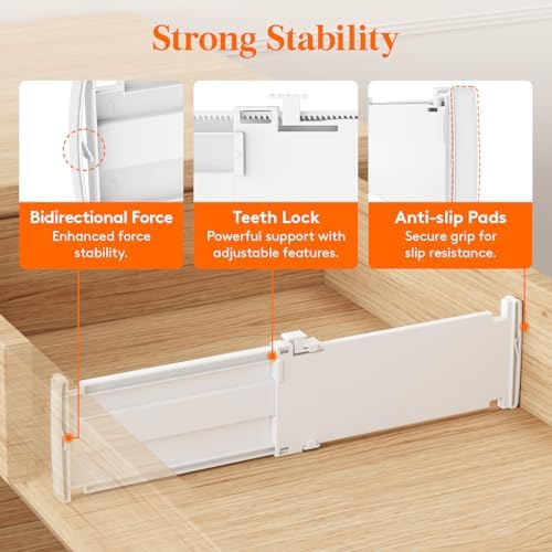 Lifewit 5 Pack 4" High Drawer Dividers, Adjustable Drawer Organizer Clothes - Image 4