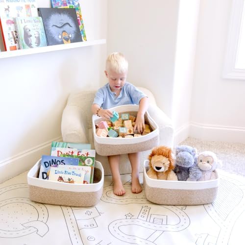 Woven Rope Baskets for Organizing, 3 Pack, 15.5 x 11 x 5.5" Storage Bins - Image 4
