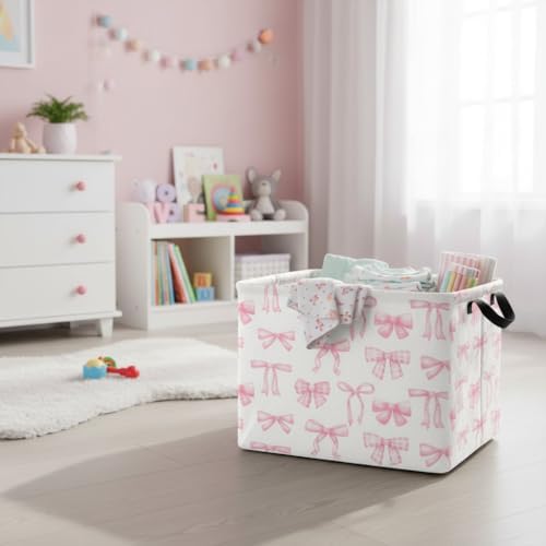 Rectangular Kids Basket Baby Girl Basket Fabric Storage Bin Organizer Box Room - Image 6