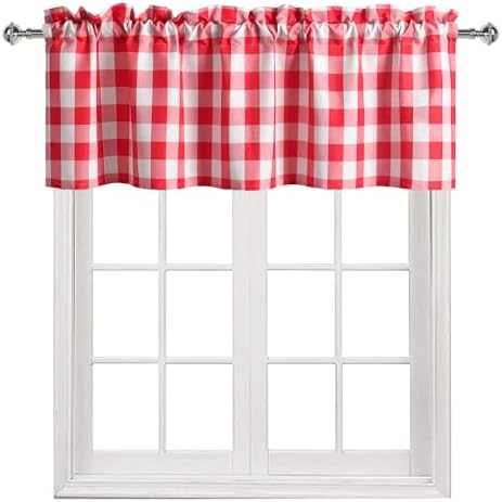 Hiasan Buffalo Plaid Curtains Valances, 60W x 18L, 1 Panel - Image 2