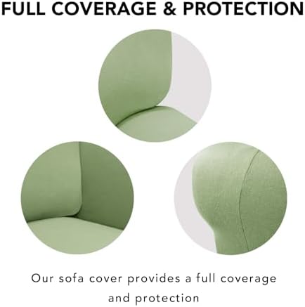 PureFit Stretch Couch Covers for Sofa Large Sofa Slipcovers Sage Green - Image 4