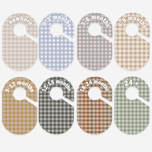 Baby Closet Divider, Baby Wardrobe Organizer, Double-Sided Pastel Gingham Design by eoscasely
