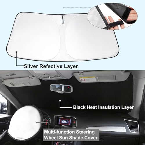 TINGLU Sun Shade for Dodge Challenger 2015-2023 Coupe, SRT Hellcat, TA Coupe - Image 2