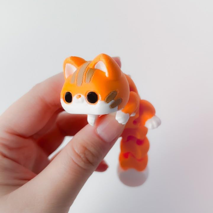 Articulated Cat 3D Printed Cat Toy Articulated Cat Fidget Toy for Kids (Cat)