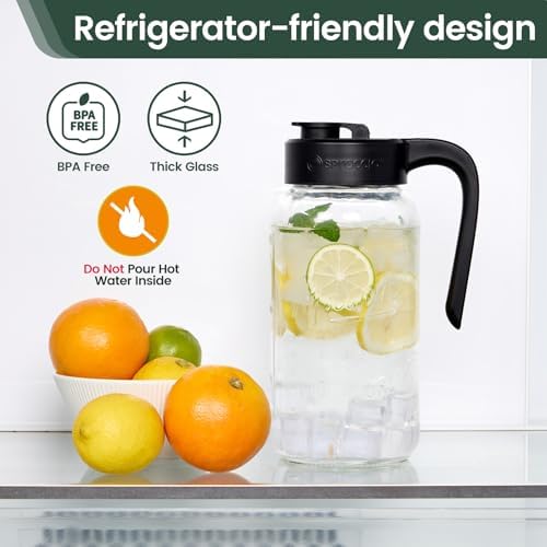 Mason Jar Pitcher, Glass Pitcher - Image 5