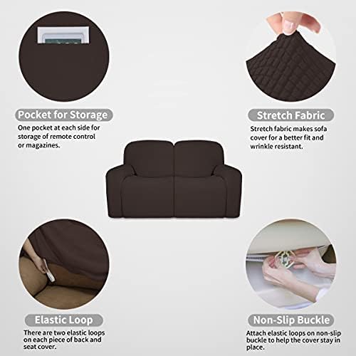 Easy-Going 100% Dual Waterproof Recliner Loveseat Cover, 6-Pieces Stretch - Image 5
