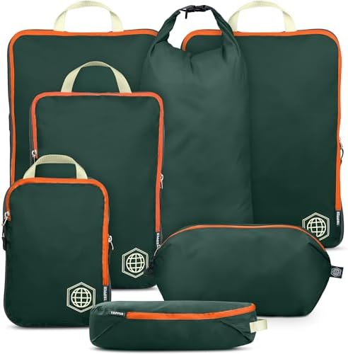 TRIPPED Travel Gear Large Compression Packing Cubes 7-Piece Set by TRIPPEDTravelGear