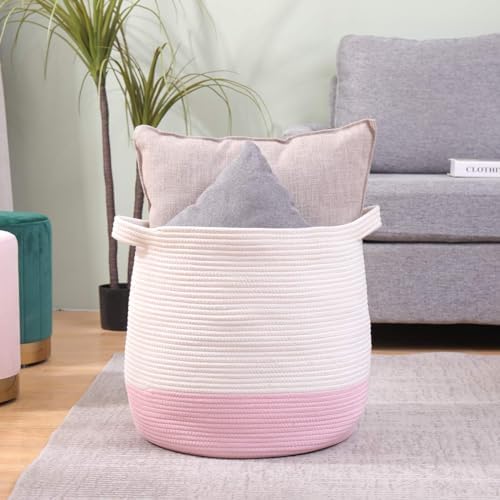 Large Cotton Rope Basket, Woven Storage Basket - Image 6