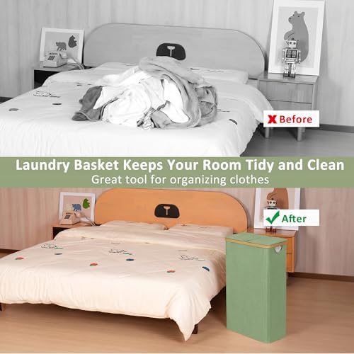iEGrow 65L Slim Laundry Hamper, Narrow Laundry Basket - Image 3