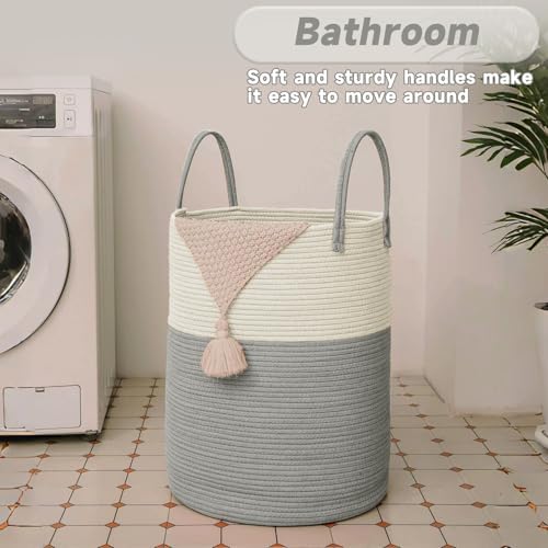 JMvicyroam 60L Cotton Rope Laundry Basket Hamper - Image 5