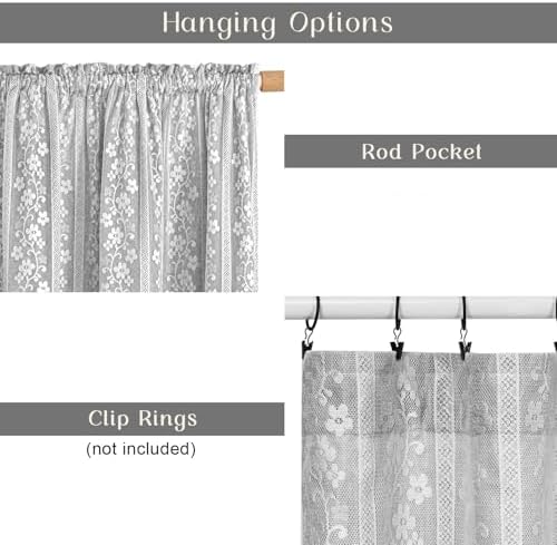 ASPMIZ Linen Farmhouse Kitchen Curtains, Double Layered Valances - Image 6
