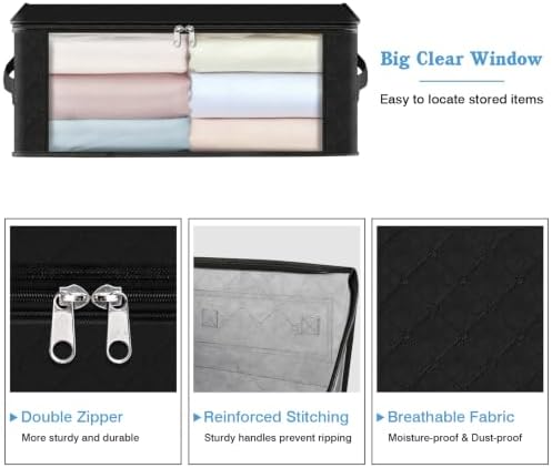 HomeHacks 3-Pack Clothes Organizer Storage Bags, 35L Storage Bins - Image 3