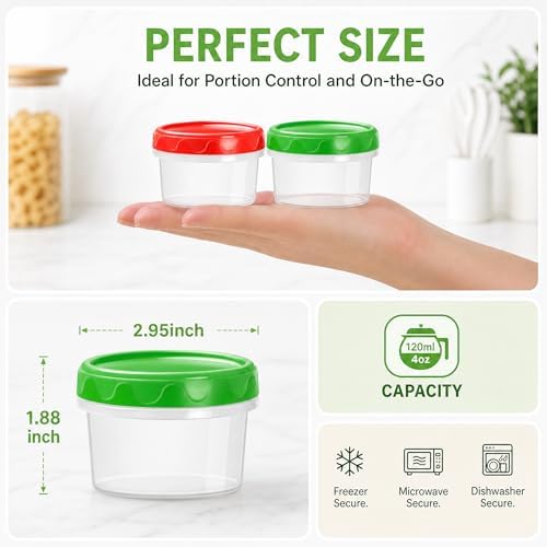 EONJOE 4oz Airtight Plastic Food Storage Containers - Image 2