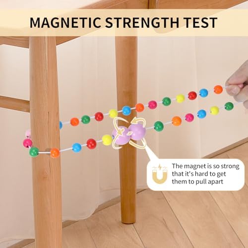 KLOGTSIND Magnetic Curtain Tiebacks, 2 Pack Wood Bead Curtain Holdbacks - Image 6